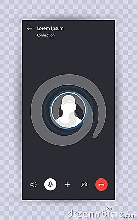 Skype call screen template Vector Illustration